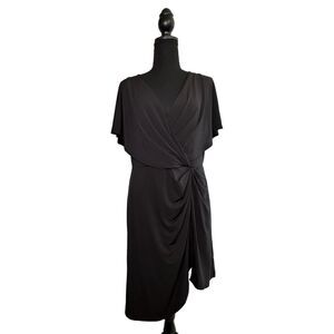 Cushine Black V-neck Mini Dress, Size 10